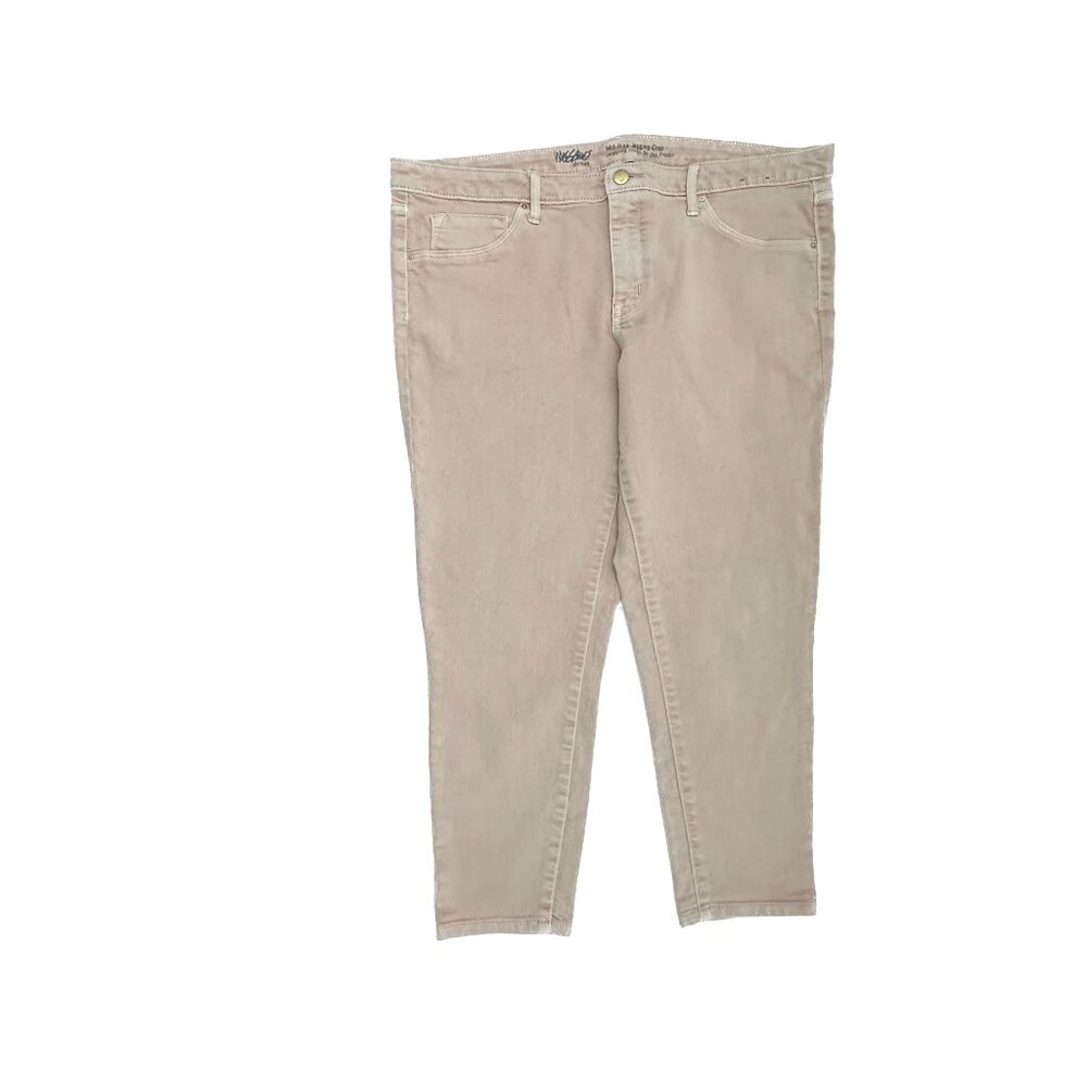 Mossimo Jegging Crop Women 16 Pink Mid Rise Super Stretch Denim Jeans